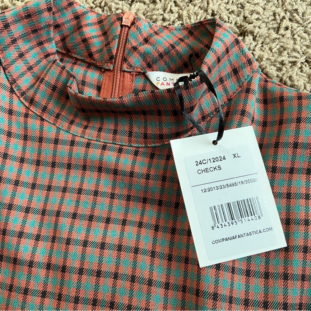 NWT~1960’s Inspired Mod Checked Mini Shift Dress, Mock neck, Women’s XL - Picture 4 of 10